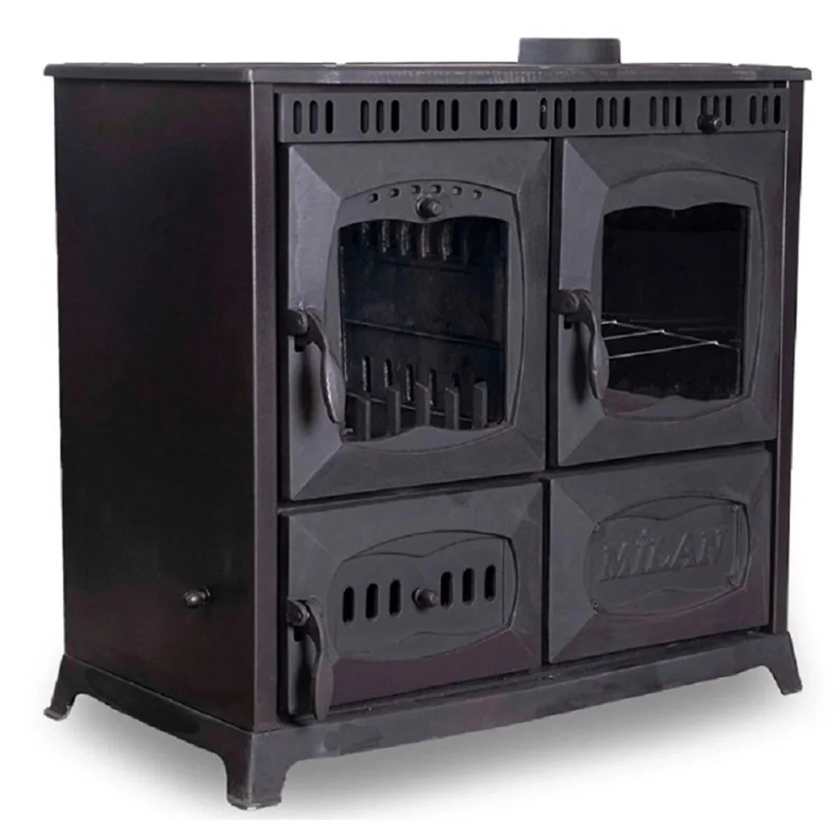 Milan Yatay Kuzineli Döküm Soba