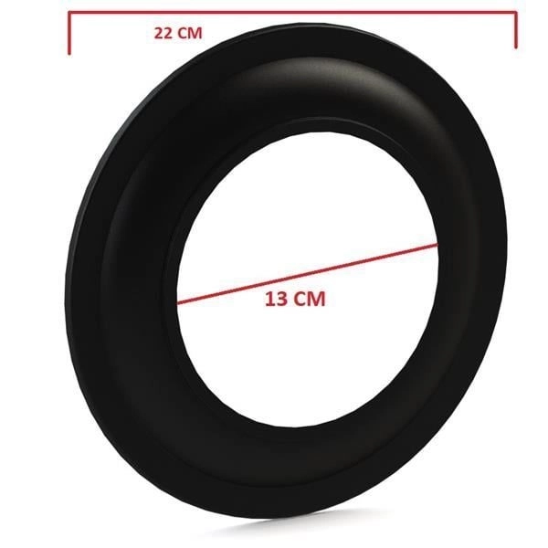 Soba Borusu Bilezik-ayna / Çap: 13 Cm / Mat Siyah Emaye